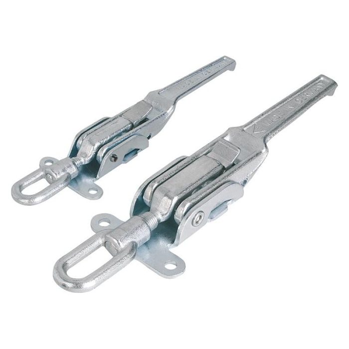 05560 - 30500N'a kadar sıkıştırma braketli çelik gerdirme mandalları, ayarlanabilir, vida delikleri yanda, ağır hizmet tipi tasarım