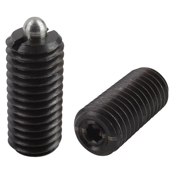 03040_LF inch - Altıgen soketli ve baskı pimli bilyalı setiskur vidalar, çelik, hafif yay kuvveti - inch