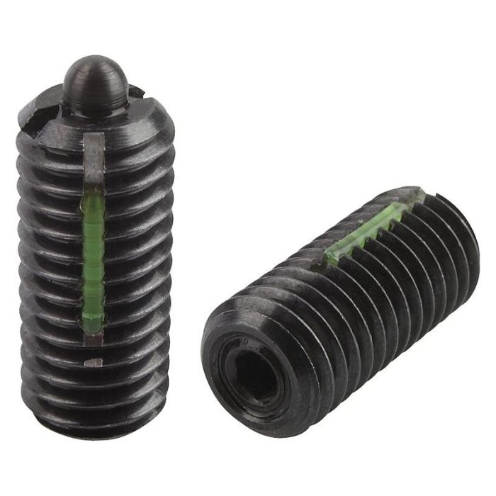 03041_SF inch - Altıgen soketli ve baskı pimli bilyalı setiskur vidalar, çelik, standart yay kuvveti, diş kilidi ile - inch