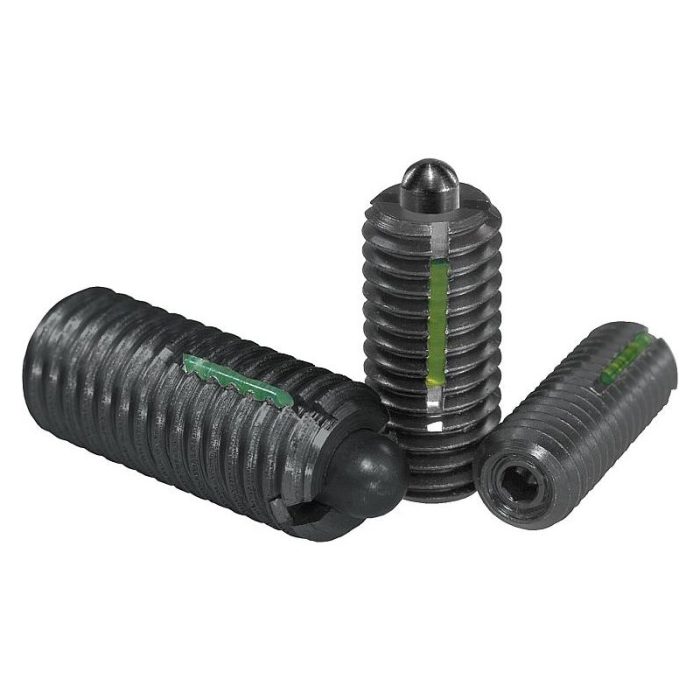 03041 inch - Bilyalı setskur vidalar, içten altıgenli ve baskı pimli, çelik, dişli sabitleyicili - inch