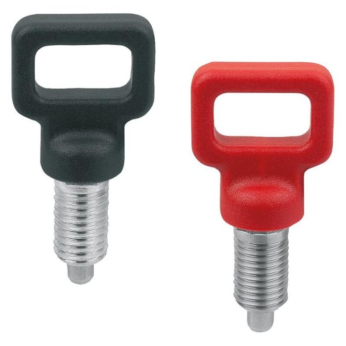 03089-05_C - Çelik veya paslanmaz çelikli indekseleme pistonu, plastik halkalı tutamaklı, Form C