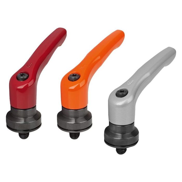 06460-10 - Dış dişli ve bağlama kuvveti güçlendiricili çinko döküm sustalı kol, saten kaplama, perdahlanmış çelik dişli eleman