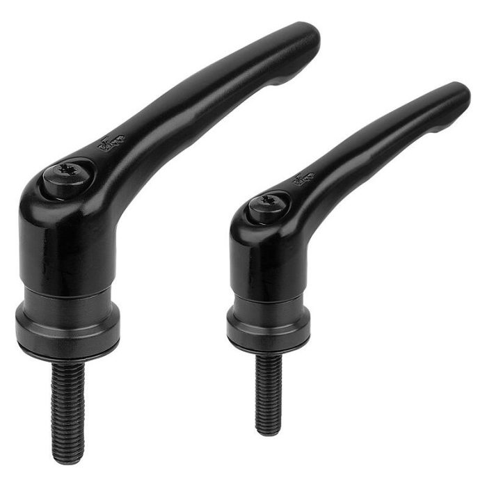 06460-10_SE - Dış dişli ve bağlama kuvveti güçlendiricili çinko sustalı kol, saten kaplama, dişli eleman perdahlanmış çelik