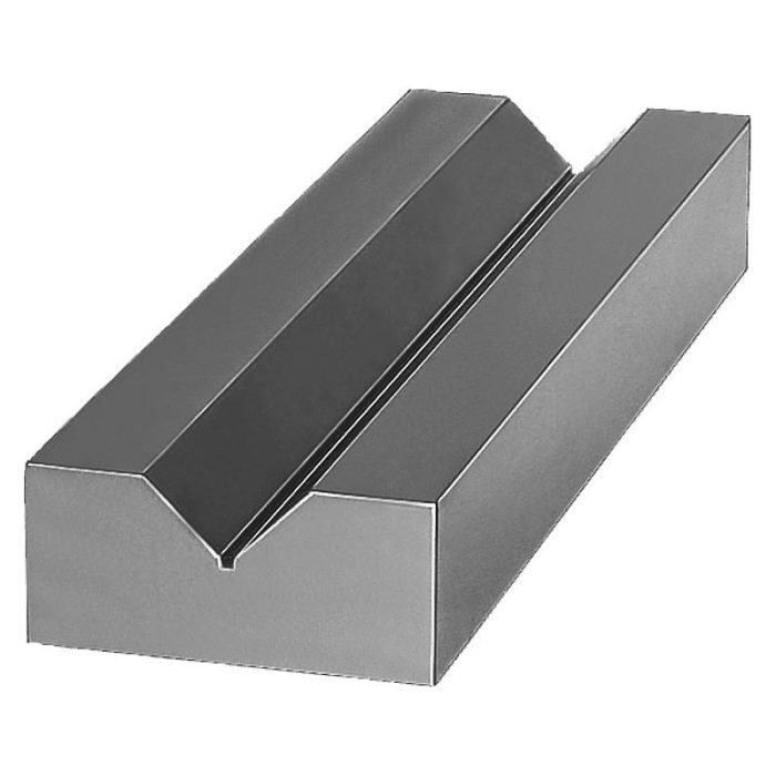 01660 - Her yanından işlenmiş prizma mesnetleri ekstra geniş, gri döküm