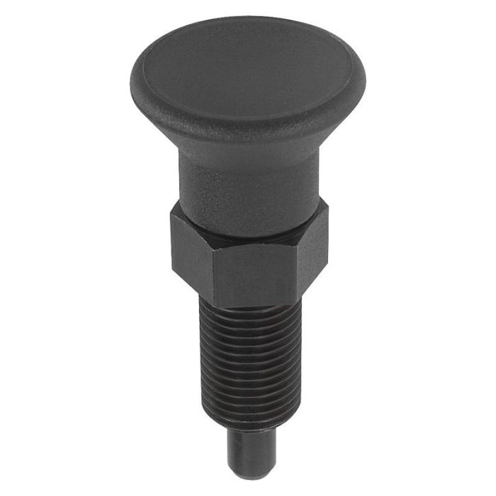 03089_A inch - İndeksleme pistonu çelik veya paslanmaz çelik, plastik mantar saplı ve uzatılmış kilitleme pimli, kilitleme kanallı yok, kontra somunsuz - inch