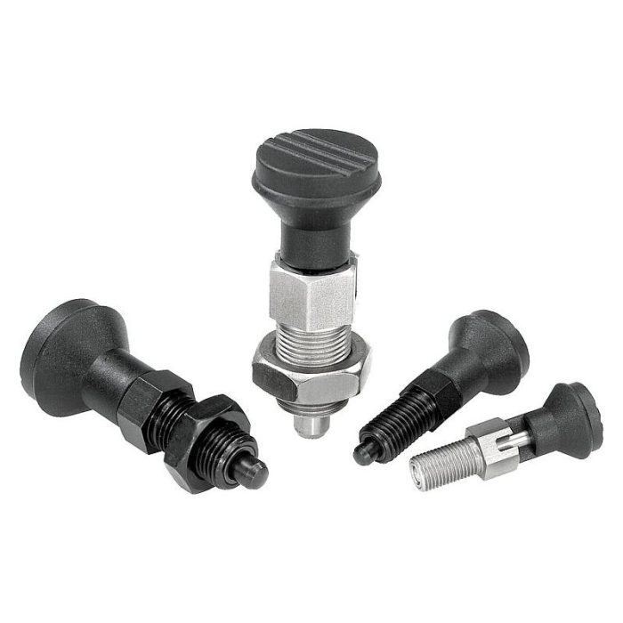 03090 - İndeksleme pistonu çelik veya paslanmaz çelik, plastik mantar tutamaklı, kapaklı