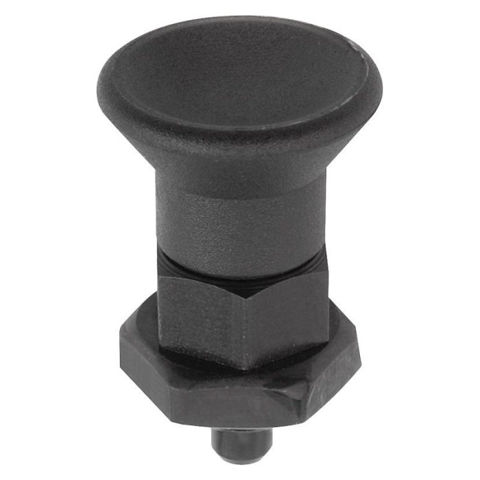 03089_B inch - Kilitleme cıvatası çelik veya paslanmaz çelik kısa versiyon, plastik mantar kavramalı, kilitleme yivsiz, kilit somunlu - inch