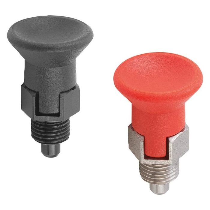 03089_C - Kilitleme cıvatası çelik veya paslanmaz çelik kısa versiyon, plastik mantar kavramalı ve kilitleme oluklu, kilit somunsuz