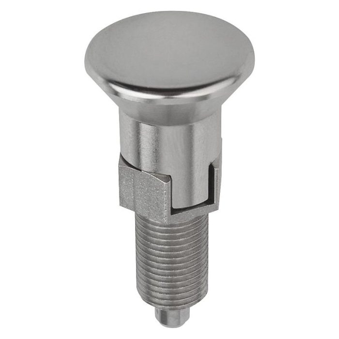 03089_C inch - Paslanmaz çelik mantar tutamaklı ve kilit kanallı paslanmaz çelik indeksleme pistonları - inch