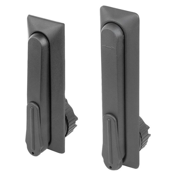 05600-01 - Plastik döner kol, yuvarlak montaj deliği, montaj deliği aralığı 105/130 mm, kapaklı