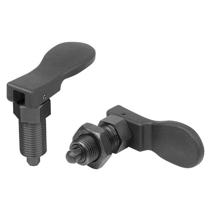 03090 inch - Plastik eksantrik kamlı kenetleme kollu çelik indeksleme pistonları - inch