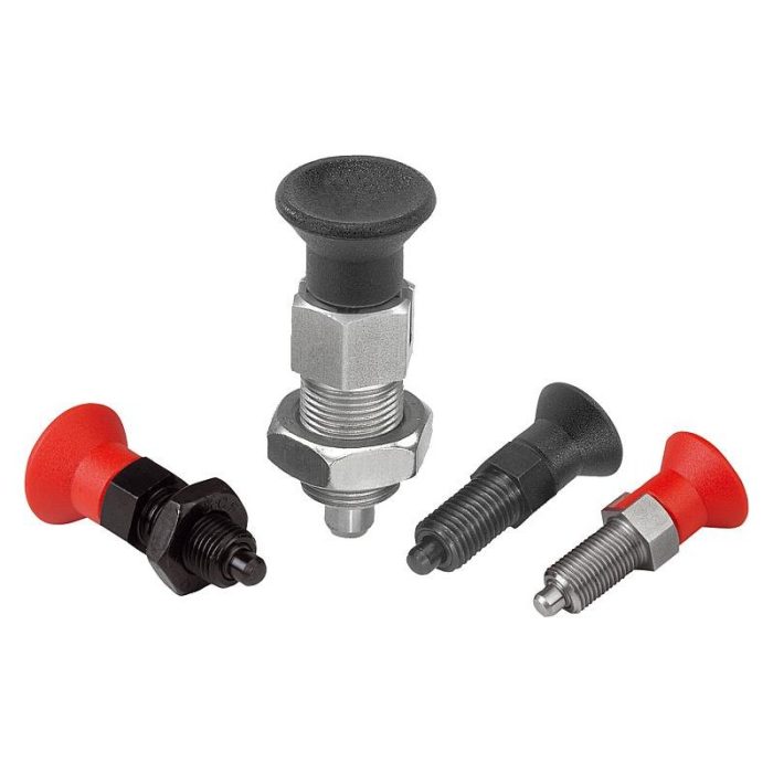 03089 - Plastik mantar tutamaklı çelik veya paslanmaz çelik indeksleme pistonları