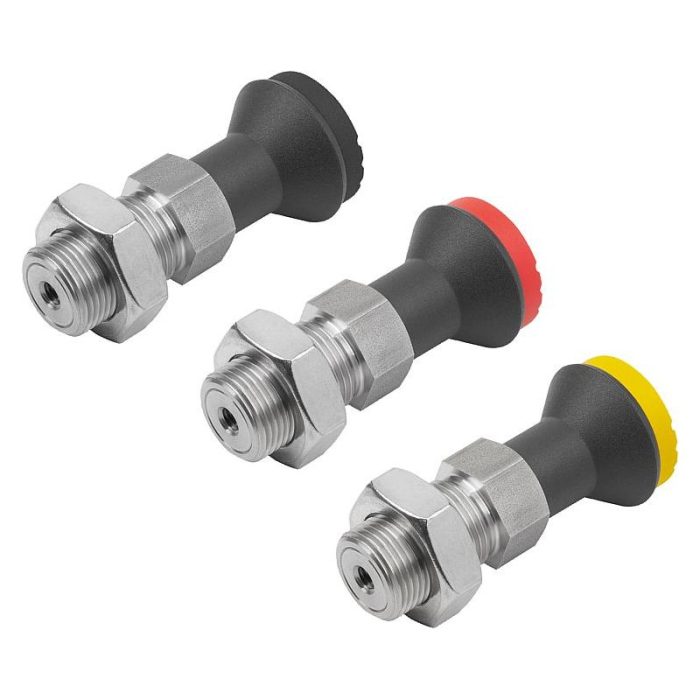 03096-10_BE - Uzaktan kumandalı, plastik mantar tutamaklı ve kontra somunlu indeksleme pistonları için etkinleştirme elemanları