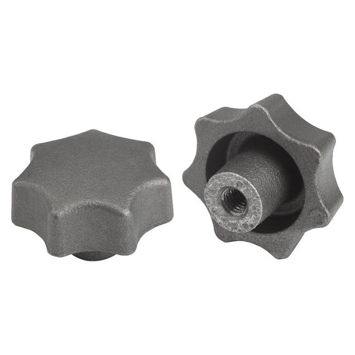 06200_E inch - Yıldız tutucular, DIN 6336, gri döküm, Form E, ucu kapalı dişli delik - inch