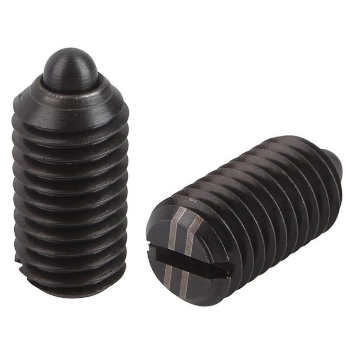 03020_VF - Yuvalı ve baskı pimli bilyalı setiskur vidalar, çelik, artırılmış yay kuvveti