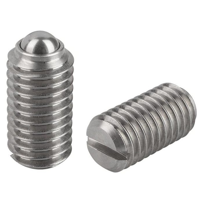 03010_SF inch - Yuvalı ve bilyalı setiskur vidalar, paslanmaz çelik, standart yay kuvveti - inch