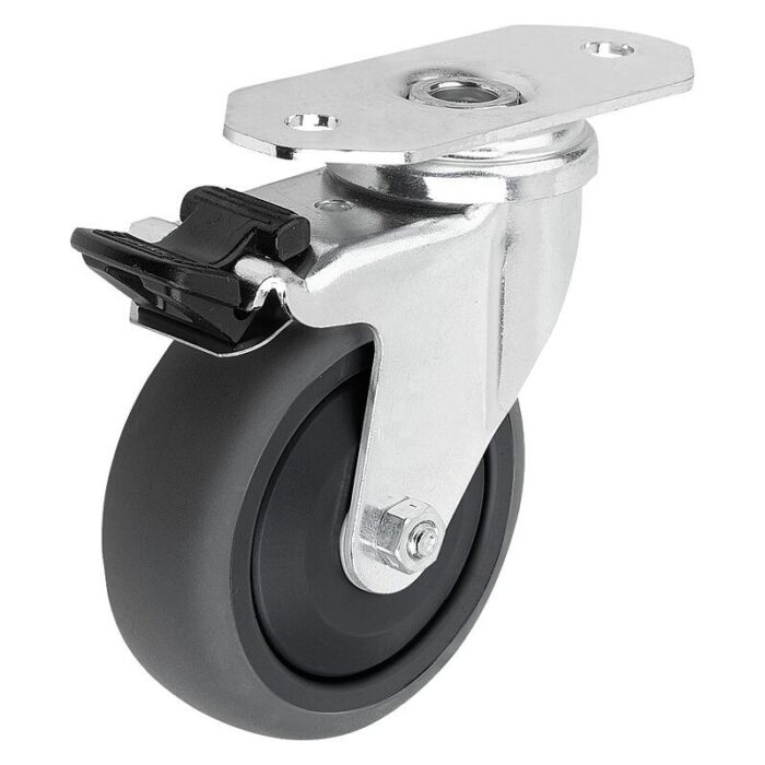 95046-18_C - Çelik döner ve sabit tekerlekler, alüminyum profiller için elektrik iletken TPE sırt, Form C