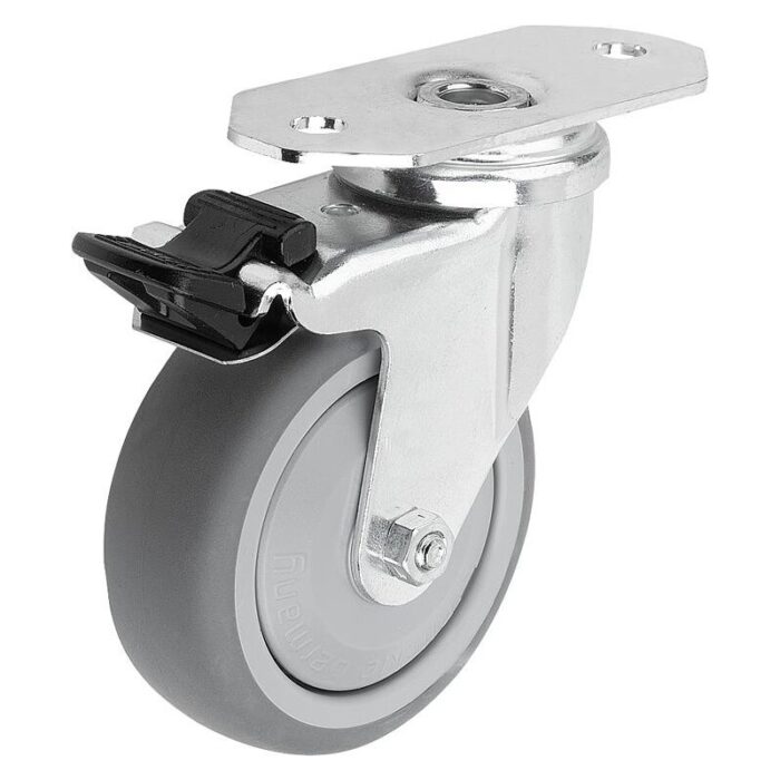 95046-17_C - Çelik döner ve sabit tekerlekler, alüminyum profiller için TPE sırt, Form C