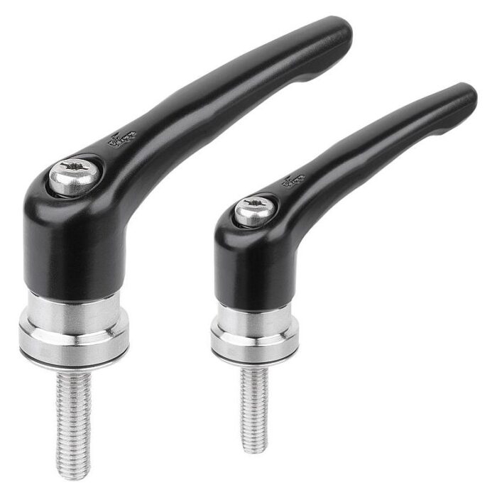 06461-10_SE - Dış dişli ve bağlama kuvveti güçlendiricili çinko sustalı kol, saten kaplama, paslanmaz çelik dişli eleman